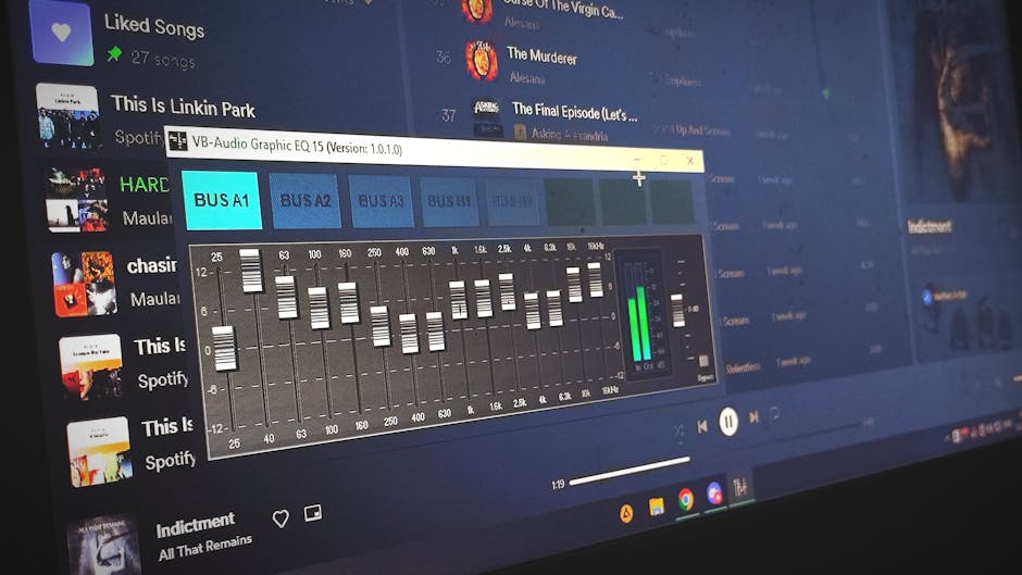 Namų garso nustatymai: EQ, garsiakalbiai ir interneto radijo transliacijos kokybė – stereo garsiakalbis kambaryje